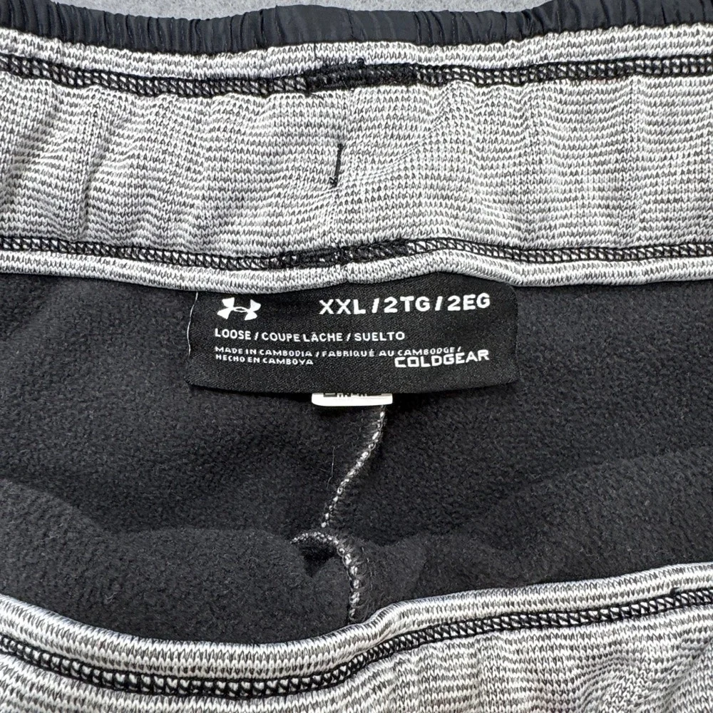 Under Armour Sweatpants Men's 2XL Gray ColdGear Loose Fleece Joggers Activewear - Picture 7 of 8